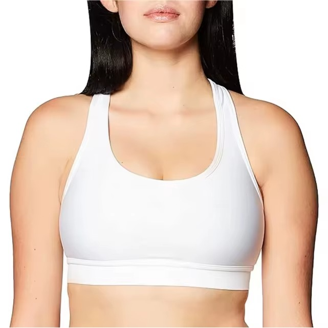 Breathable Plus Size Simple Front Logo Women's Strapless U-NECK Sports Bra Quick Dry High Support Spandex Seamless Yoga OEM Low