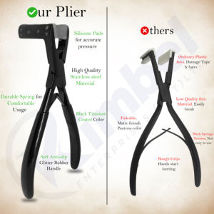 Hot Selling <b>Steel</b> Pro Tape in Hair Extension Pliers with <b>Silicon</b> Pad Plasma Black Finish Hair Extension Tools - Product Image 3