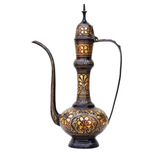 Aftaba en laiton de haute qualité avec gravure, finition polie et peinture noire pour boire du thé, ustensiles de cuisine en laiton vintage - Product Image 6