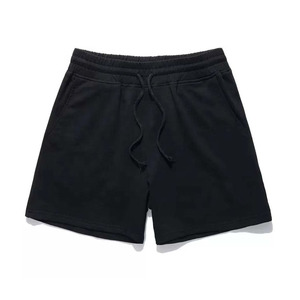 2025 pantalones cortos de gimnasio para correr de cintura media para hombre 100% algodón French Terry transpirables y cómodos para Fitness correr y sudor corto - Product Image 4