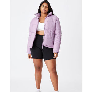 2025 chaqueta acolchada a prueba de viento de alta calidad para mujer, abrigo de burbujas transpirable, cierre de cremallera, algodón, precio al por mayor, servicio OEM/ODM - Product Image 1