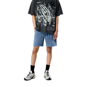 กางเกงขาสั้นผู้ชายสไตล์สตรีท แต่งขอบดิบ ผ้าวูลเฟรนช์เทอร์รี่ ลุคซัมเมอร์ ย้อมสีเอซิด - Product Image 3