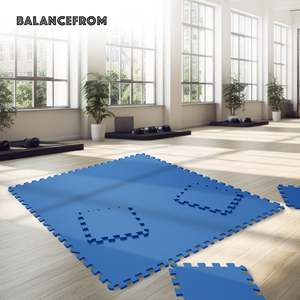 BalanceFrom Fitness Tappetino per Esercizi in Schiuma EVA Interconnessa 24 Sq Ft Blu, Tappetino per Ginnastica in PVC Portatile, Varie Misure 6m 10m 12m - Product Image 1