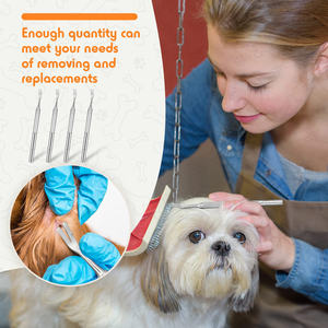 Ensemble d'outils de suppression des tiques vétérinaires Outil de suppression des tiques pour chiens chats Pince à épiler pour humains Animaux de compagnie 8 paquets par Vaslcare - Product Image 2