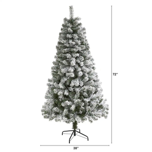 Vente d'usine, arbre de Noël artificiel floqué <span class=keywords><strong>pas</strong></span> <span class=keywords><strong>cher</strong></span> de 180 cm (6 pieds), flocon de neige, arbre de Noël enneigé pour décoration intérieure et extérieure - Product Image 2