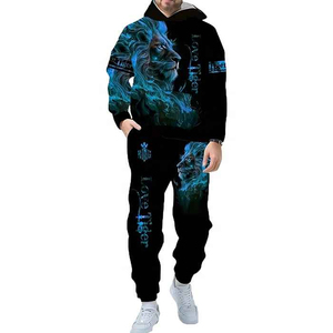 Nuevo traje de Jogger activo de manga larga traje de entrenamiento 100% algodón personalizar proceso de logotipo chándales de ajuste regular - Product Image 1