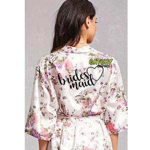 เสื้อคลุมกิโมโนผ้าไหมผ้าซาตินสำหรับผู้หญิงเสื้อคลุมเจ้าสาวสำหรับงานปาร์ตี้งานแต่งงานงานแต่งโลโก้ตามสั่ง - Product Image 1