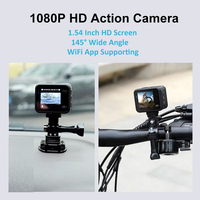 Mini caméra d'action fournisseur chinois, écran HD 1,54 pouces, 145 °   Caméra de sport étanche à prix avantageux avec support de casque grand angle IP67