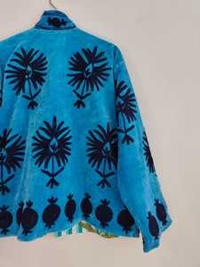 Chaqueta Suzani de Terciopelo, Abrigo de Invierno Bordado, Chaqueta Bordada Suzani de Terciopelo, Abrigo Artesanal Bohemio - Product Image 5