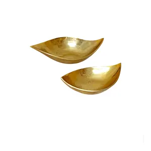 도매 장식 금속 그릇 현대 질감 보트 모양의 소박한 패턴 그릇 세트 2 수출자 판매