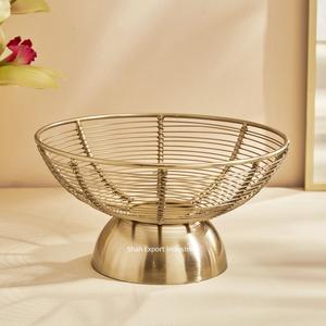 Newest Design Metal <b>Wire</b> Gold Color <b>Flower</b> Bowl With Base for Home and Wedding Tabletop Decoration <b>Flower</b> Vase - Product Image 1