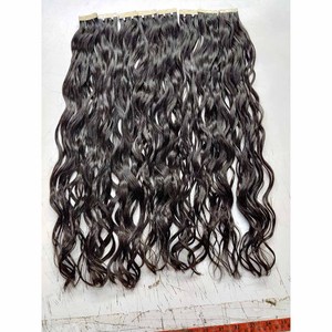 Tape Ins Extensión de cabello invisible para mujeres-Indian Hair Virgin Remy 100% Cabello humano Kinky Curl/Super Wave Styles - Product Image 4