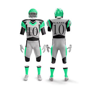 Nouveaux ensembles d'uniformes de football américain au design personnalisé, nom d'équipe imprimé, respirant, viscose/coton, antibactérien, anti-UV, unisexe - Product Image 4