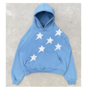 Sweat-shirt à capuche 100% coton pour hommes, style de rue, décontracté, fermeture éclair, imprimé bouffant, ensemble 2 pièces pour l'hiver - Product Image 2