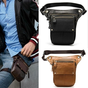 Cuero hombres diseño Casual café clásico hombro Sling Bag moda viaje Fanny cintura cinturón paquete pierna bolsa - Product Image 1