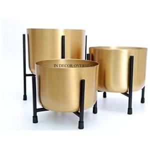 Hot Selling High Grade Gold Plated Heavy Duty Metal <b>Planter</b> With Durable Construction For <b>Long</b> Use <b>Garden</b> And Home Decor Supply - Product Image 4