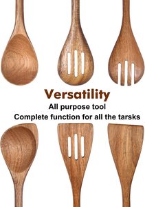 เครื่องครัวไม้อาคาเซียแบบไม่ติดทนทานช้อนไม้สักเครื่องใช้ในครัวจากอินเดีย - Product Image 4