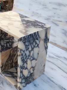 Calacatta Viola Table d'appoint en marbre Table d'appoint Système d'étagères de conception spéciale Table de chevet Taille personnalisée - Product Image 4