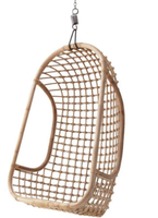 Fauteuil suspendu œuf vintage style Mid-Century Modern en bambou écologique robuste pour jardin, balcon, chambre, patio, cour