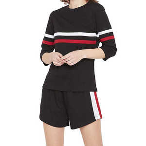 Vente en gros de service OEM ensembles de shorts pour femmes 2 pièces à vendre ensembles de shorts pour femmes à séchage rapide 100% coton - Product Image 1