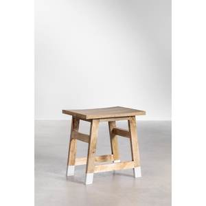 Tabouret bas en bois de manguier blanc Pid - Product Image 1