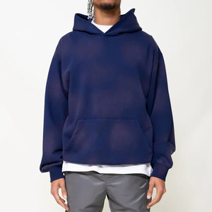 Nueva moda de algodón mezclado Boxy Fit Sun Fade Pullover sudaderas con capucha Kangaroo Pocket Street Fashion Sun Faded Hooded - Product Image 2