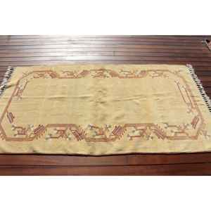 Tapis de 3,7 x 6,7 pieds, tapis turc vintage, tapis rayé jaune - Product Image 3