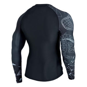 Protector de sarpullido MMA liso de la mejor calidad, protector de manga larga para hombre, protector de sarpullido de compresión de ajuste Regular de manga larga - Product Image 4