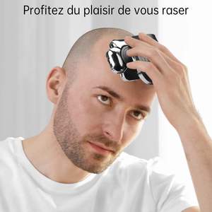 Mini rasoir électrique 8-en-1 pour hommes, rechargeable, rasoir rotatif flottant, étanche IPX7, tondeuse corporelle, brosse de nettoyage du nez - Product Image 2