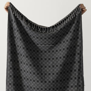 ผ้าขนหนูเช็ดมือล้างหินลายตารางหมากรุกสไตล์วินเทจเนื้อนุ่มทำด้วยมือ - Product Image 3