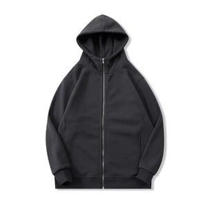 Sweat-shirt à capuche oversize en coton biologique 100% de haute qualité, streetwear, durable, blanc, avec fermeture éclair - Product Image 3