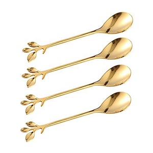 Silver <b>Mirrored</b> Polished Stainless Steel Flatware Set <b>with</b> Modern Gold <b>Round</b> <b>Light</b> Hammered Handle Design Luxury Flatware Set - Product Image 2