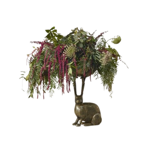 Decoración de mesa de sala de estar, escultura de conejo, florero y cuenco, vajilla de estilo moderno, cuenco de decoración de flores de lujo - Product Image 1