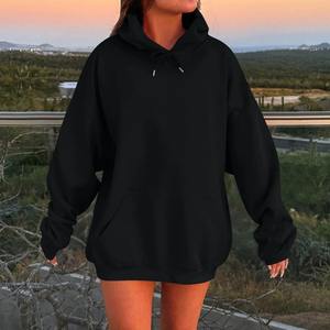 Sudaderas con capucha de gran tamaño con hombros caídos para mujer, sudaderas informales de manga larga de Color sólido para uso diario para mujer - Product Image 6