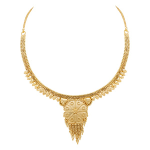 Festival tradicional joyería de moda india Latón chapado en oro de imitación con cadena de eslabones collares cortos tipo religioso ortodoxo - Product Image 4