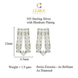 Compre Pendientes de Plata de Ley 925 de Primera Calidad para Mujeres y Niñas, Pendientes Geométricos con Baño de Oro de 18K para Bodas - Product Image 5