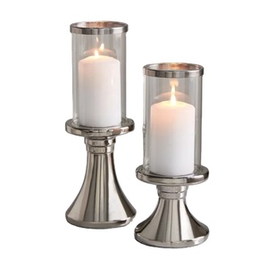 Portavelas de Metal de lujo pulido en níquel, perfecto para Diwali, hogar, restaurante y regalos de Navidad, contenedor de velas - Product Image 1