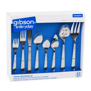 ชุดเครื่องใช้บนโต๊ะอาหารทำจากสเตนเลสสตีล45ชิ้นจาก Gibson - Product Image 1