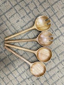 Cuchara de Sopa de Madera con Textura de Grano de Madera Natural para Comida Asiática Tradicional - Product Image 6