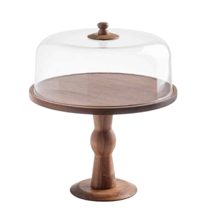 Elegant Eco-Friendly Single-Tier Acacia Wooden Cake Display Stand <b>Baking</b> Accessories Wedding Party Event Celebration - Product Image 6