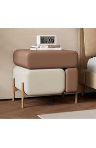 Mesita de noche moderna de madera maciza con 2 cajones Muebles de dormitorio duraderos ecológicos - Product Image 6