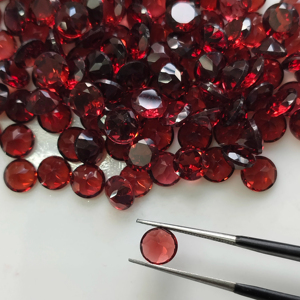 Natural <b>Red</b> Garnet 6MM Round Brilliant Cut Best Quality Loose Gemstone For Jewelry Making - Product Image 4