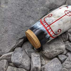 Handmade Horn <b>Glass</b> for Mead with Unique Agate Design - Product Image 5