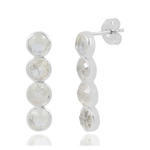 Hot Fashion Custom 925 Sterling Silver Fine Gemstone Stud Boucles d'oreilles Rainbow Moon Design pour les mariages Cadeaux en vrac en gros pour - Product Image 2