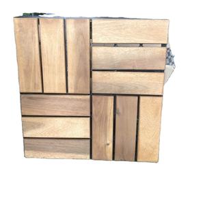 Dalles de terrasse extérieures Viet Wood contemporaines 300x300mm, imperméables, écologiques, style bois d'acacia, à emboîtement, antidérapantes - Product Image 4