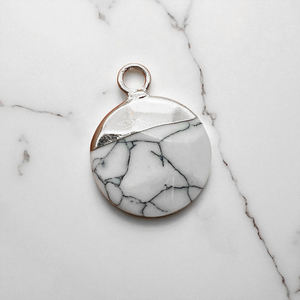 925 Sterling Silver Faceted Howlite Gemstone <b>Pendant</b> DIY Religious Style <b>Gold</b> Plated Jewelry Making Wholesale Fine <b>Pendant</b> - Product Image 1