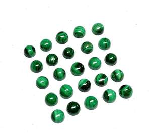 Pierres précieuses en malachite verte naturelle de 4 mm, lisses, cabochon, qualité AAA, pierres semi-précieuses calibrées, fabrication de bijoux, couleur IGI - Product Image 4