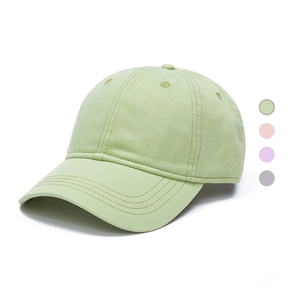 Casquette de baseball 6 panneaux vert clair réglable unisexe en sergé de coton, chapeau décontracté printemps-été couleur unie - Product Image 1