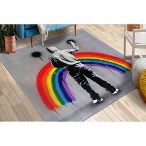 Tapis arc-en-ciel Martin Whatson : Tapis d'escalier imprimé en 3D avec graffiti, tapis doux non tissé - Product Image 4