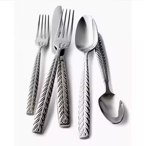 Juego de Cubiertos de Metal con mango curvo de lujo, cuchara de acero inoxidable de primera calidad, tenedor, cuchillo, cubiertos para el hogar, cocina y comedor - Product Image 6